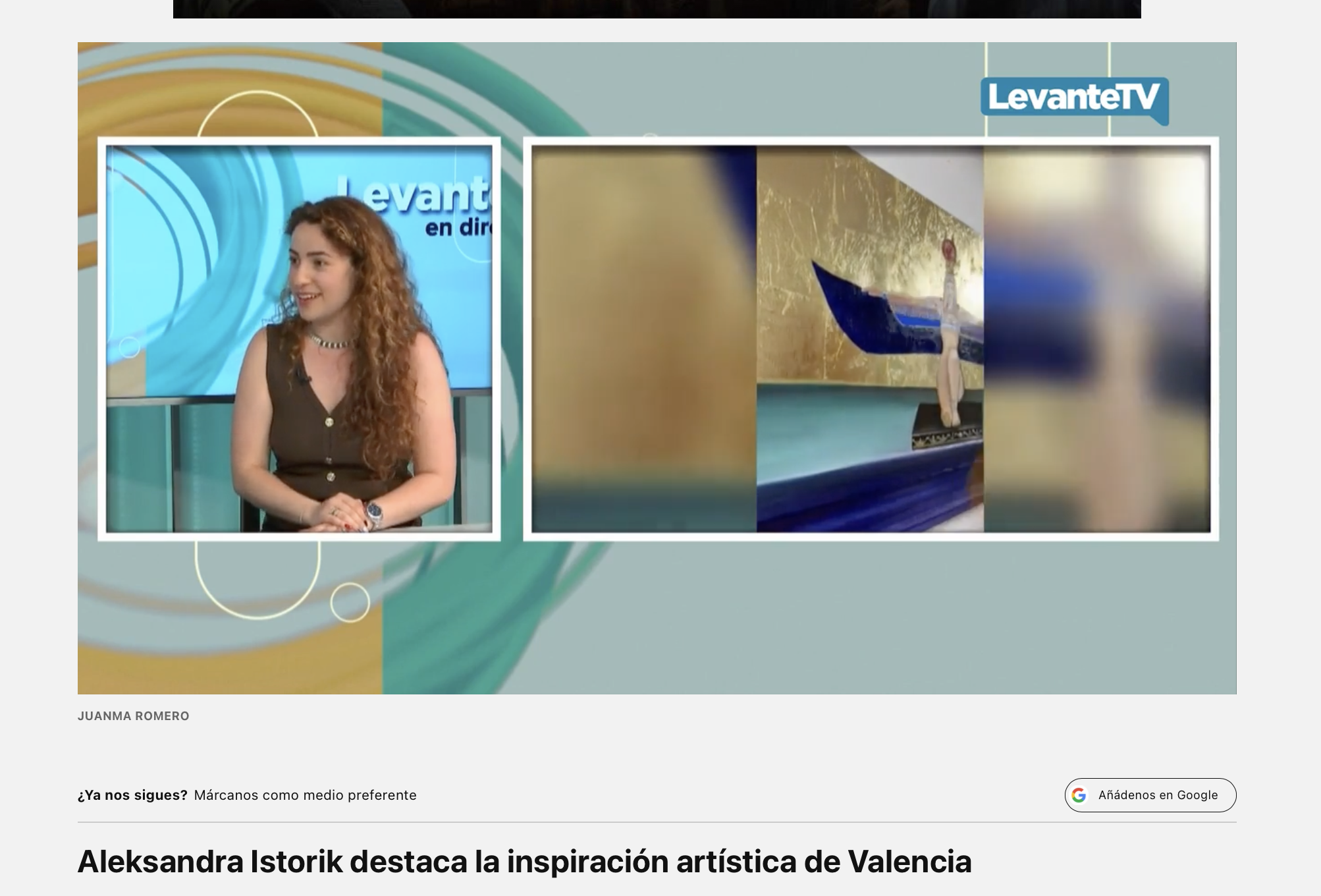 En este momento estás viendo Aleksandra Istorik destaca la inspiración artística de Valencia